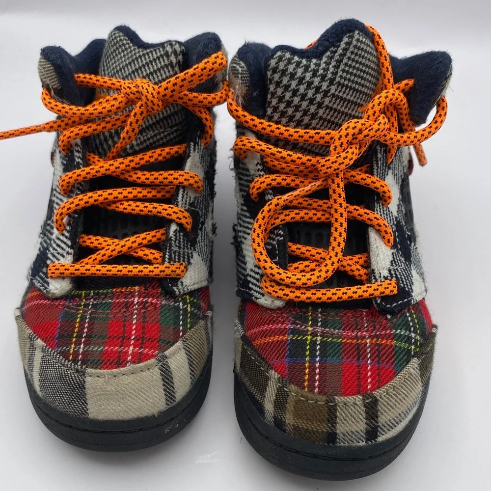 Air Jordan 5 Retro Plaid Toddler 9C Multicolor Orange Streetwear Sneakers 2023